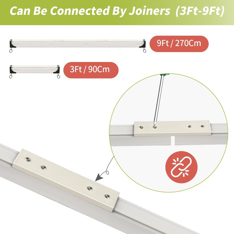 KOLAKO Ceiling Curtain Track, (3Ft-9Ft) Aluminum Curtain Track Wall Mount