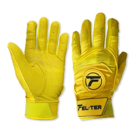 FELTER FITNESS Guantes de Bateo para Béisbol y Sóftbol Adulto Unisex (Amarillo) (Small)