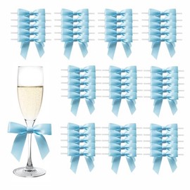 MORSUNBELA Pack of 50 Gift Bows Gift Bows Small Bows Gift Decoration for Gift Wrapping Christmas Weddings Light Blue