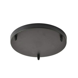 Vintage Industrial 3 Outlet Metal Round Rectangle Ceiling Rose with Cord Grip. (Round Black)