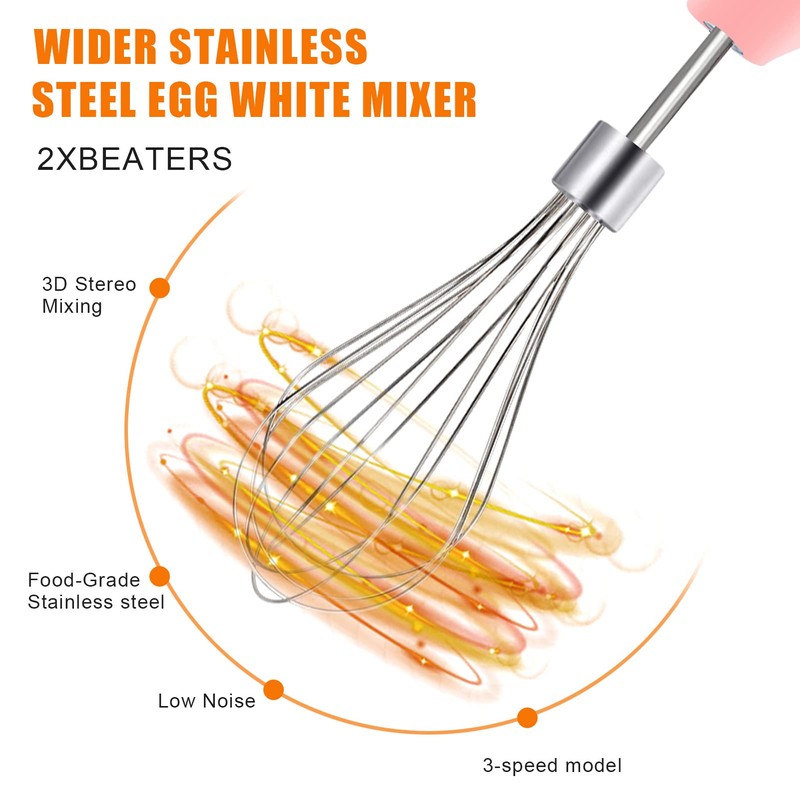 Electric Egg Beater Whisk, USB Charging Mixer, Three-Speed Adjustment, Suitable