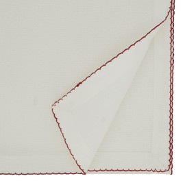 SARO LIFESTYLE Recotting Collection Whip Stitched Table Runner, 16"x108", Red