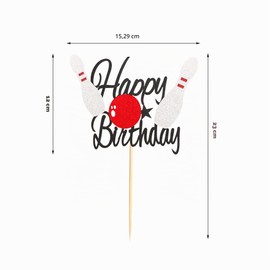 Arthsdite Topper per torta di compleannobowling palla da bowling decorazione per festa di compleanno aziendale eventi