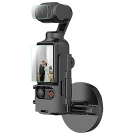 NKSRCP Pocket 3 Magnetic Mount, Magnet Bracket Expansion Adapter Holder, 9H Tempered Glass Screen Protector & Extended Mounting Bracket Frame with Cold Shoe Mount, with 1/4 Screw, 180° Adjustable