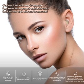 ciciglow Small Bluetooth Earbuds, Wireless Noise Cancelling Earbuds Bluetooth Headset Bluetooth 5.1 Tiny Headphones for Work Sports (Skin Color)