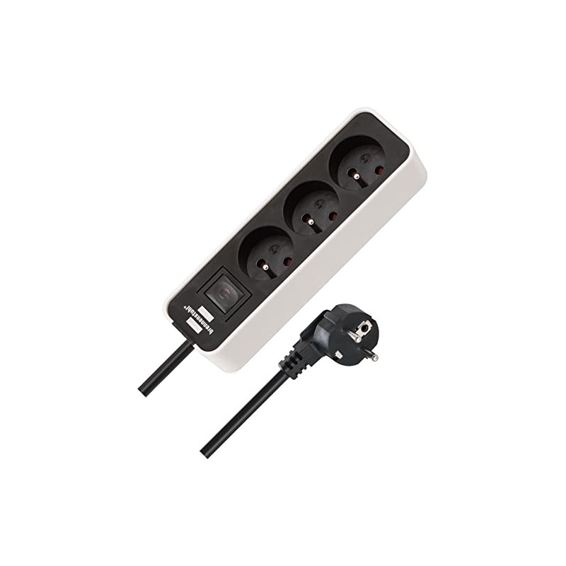 Brennenstuhl Ecolor Triple Junction Box with Switch and 3.00 m