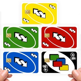 Draw 4 Reverse Custom Credit Card Cover Pop Culture Vinyl Skin Stickers - Style: Uno Reverse Blue