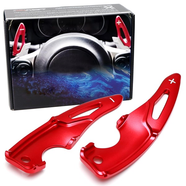 iJDMTOY JDM Style RS Red Aluminum Large Paddle Extensions Compatible