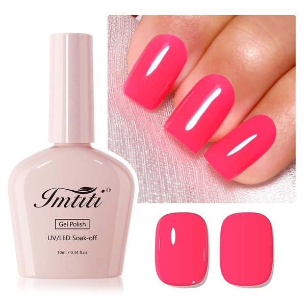 Imtiti Neon Pink Gel Nagellack, 1Pcs Hot Pink Soak Off