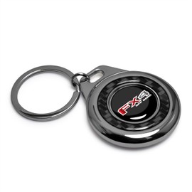 iPick Image for Ford F-150 FX4 Off-Road Real Black Carbon Fiber Gunmetal Roundel Metal Case Key Chain