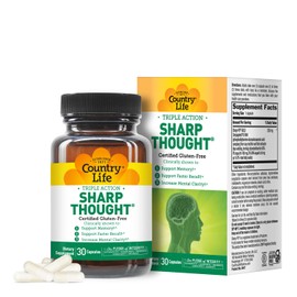 Country Life Sharp Thought 30 Capsules, Certified Gluten Free…