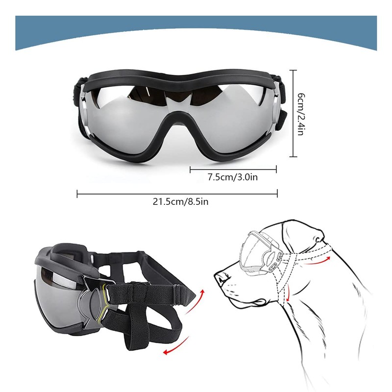 Pet Goggles, Dog Sunglasses, For Medium and Large Dogs, UV