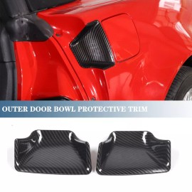 autotrim000 Carbon ABS Exterior Door Handle Bowl Cover Trim Decor For Corvette C6 2005-2013