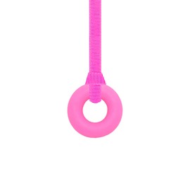 Sensory Oojamabobs - Ring Pendant chew Necklace - Autism - Light Pink with Lanyard (6 Designs Available!) (70cm, Plain Pink)