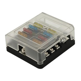 CHILDWEET Ways Fuse Box Holder with Labels Easy Installation Positive Negative Terminals for Car and Boat Lighting Durable Circuit Protection for Systems