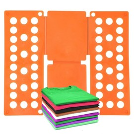 Folding Boards Quality Kids Magic Clothes Folder T Shirts Jumpers Organizer Fold Save Time Quick Clothes Folding Board Clothes Holder (Orange)