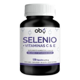 Selenio Max Concentración 120 Caps | Potenciado con Vitamina C y Vitamina E | Oby Vitaminas Mujer y Hombre | Capsulas 100% Natural