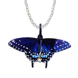 Black Swallowtail Butterfly-shaped Necklace by d'ears Stainless Steel 18" Chain