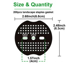 Gardgue 200 PCS Landscape Staples Gasket, Heavy-Duty Plastic Washers for Weed Barrier Fabric, Prevents Ripping & Enhances Hold, Ideal for Garden, Lawn, Greenhouse, and Outdoor Landscaping (Black)