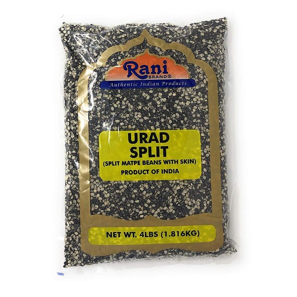 Rani Urid / Urad Split (Matpe beans split with skin) Indian Lentils, 64oz (4lbs) 1.81kg Bulk ~ All Natural | Indian Origin | Gluten Friendly | NON-GMO | Vegan