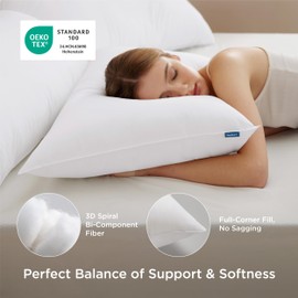 Bedsure Standard Pillows Size Set of 2 - Bed Pillows Standard Size for Sleeping, Soft and Supportive, Hotel Quality, Original Down Alternative Filling for Side, Back Sleepers, 2 Pack