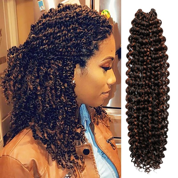22 Inch 8 Packs AU-THEN-TIC Passion Twist Hair Water Wave Crochet Braids Hair for Butterfly locs Bohemian Goddess locs Synthetic Braiding Hair Extensions (22 Inch (Pack of 8), TP4/30)