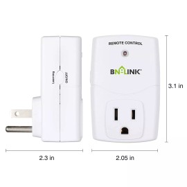BN-LINK Wireless Remote Control Outlet Plugs with 2 remotes and 5 sockets