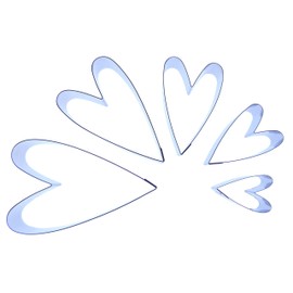 Primitive Heart - Stainless Steel Sugarcraft Cutters - Set of 5 Cutters