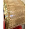 SPARKLING GOLD METALLIC AND NYLON 2.5” WIRED EDGE RIBBON 30