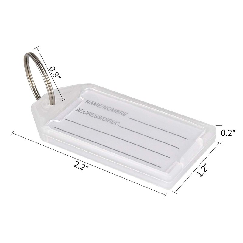 Hotgod 100 Pcs White Plastic Key Tags with Split Ring