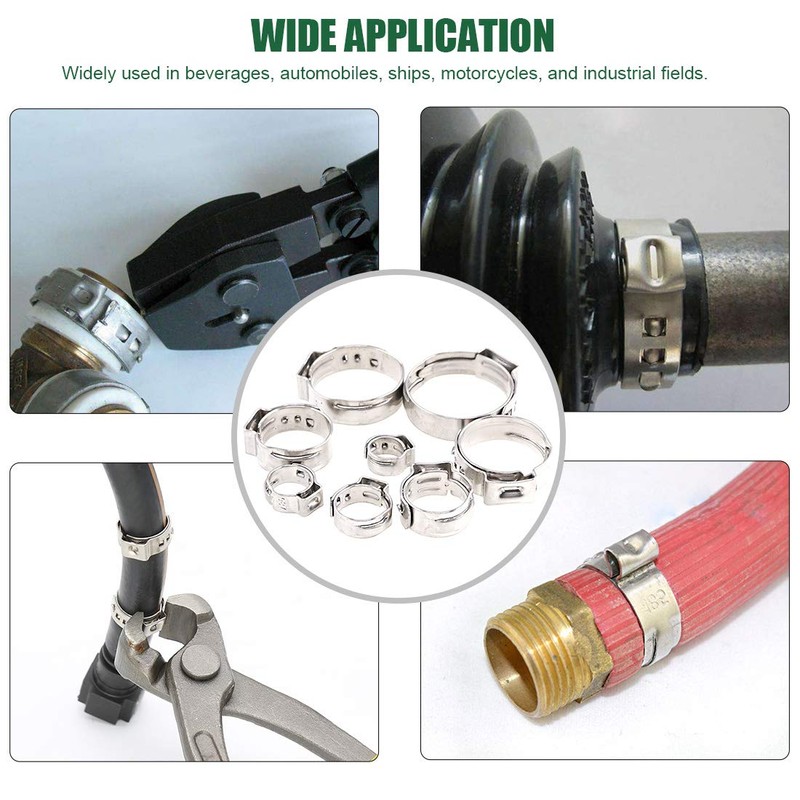 Keadic 81Pcs Single Ear Hose Clamps, 6-23.5mm Stepless Hose Clamps
