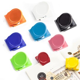 CMD Magnetic Clip, Strong Magnet, Refrigerator Magnet Clip, Cute Whiteboard File Paper Fixing, School and Office Supplies, Colorful 9 Colors, 9 Sheets