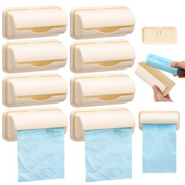 Tioncy 8 Pcs Trash Bags Dispenser Liner Dispenser Plastic Trash Bag Holder Dispenser Wall Mount Garbage Bag Dispenser for Kitchen Bathroom Toilet Storage Organization