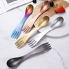 2 in 1 Titanium Spoon and Fork Combo, 5Pcs Stainless