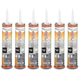 Dicor 501LSB-1, Self-Leveling Lap Sealant, RV Roof and Repair, Black, 10.3 OZ Tube, Pack of 6