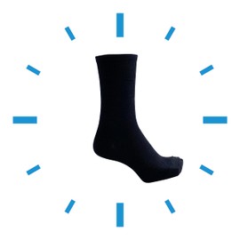 R-e.Inc Deodorizing Socks, Women's, Men's, Kids' Crew Length, Deodorizing, Antibacterial, Strong, Athlete's Foot, Smooth, Kids, Business, Work or School, Students, Sports, Nickel Works, black solid, L