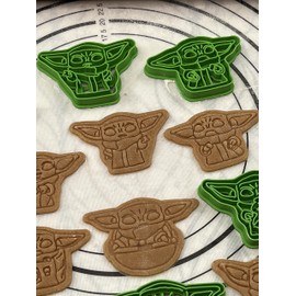 Set of 7 Grogu Cookie Cutters and Molds Produced by 3D Kitchen Art