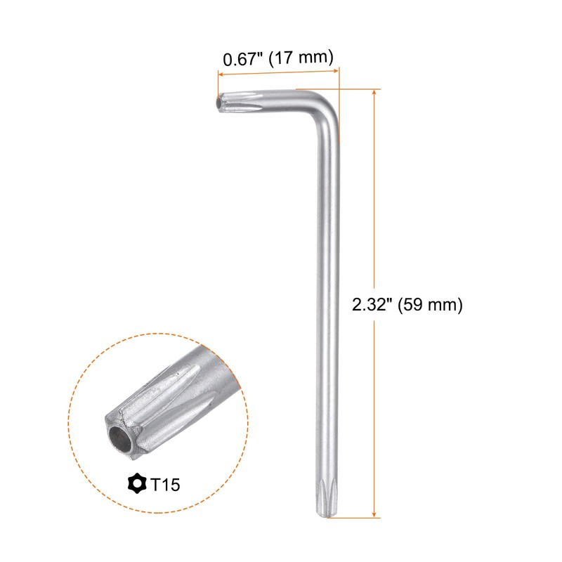 sourcing map 2pcs T15 Tamper Proof Torx Star Key Bit