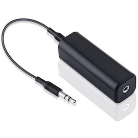 SAMCOS Ground Loop Isolator Noise Filter Noise Eliminator for Home Audio and Car Stereo System Support Noise Filter 3.5mm with Audio Cable (Black)