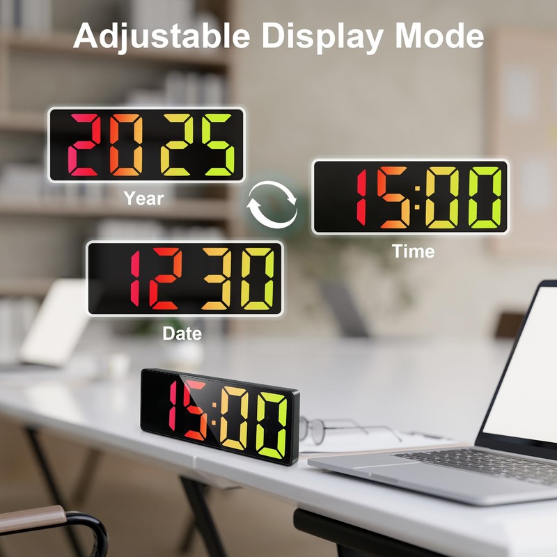 Lafocuse RGB Digital Alarm Clock Bedside with Colorful Display