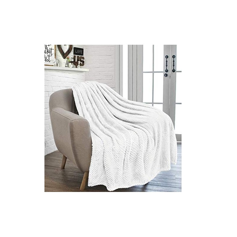 RayyanLinen Waffle Honey Comb Throw Blanket Super Soft Luxurious Versatile