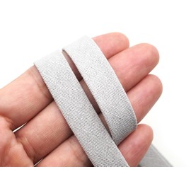 CRAFTMEMORE 1/2 Inch Double Fold Bias Tape Linen Cotton Bias Tape Japan Made Binding Tape for Sewing Seaming Hemming Quilting (Gray x 5 Yards)