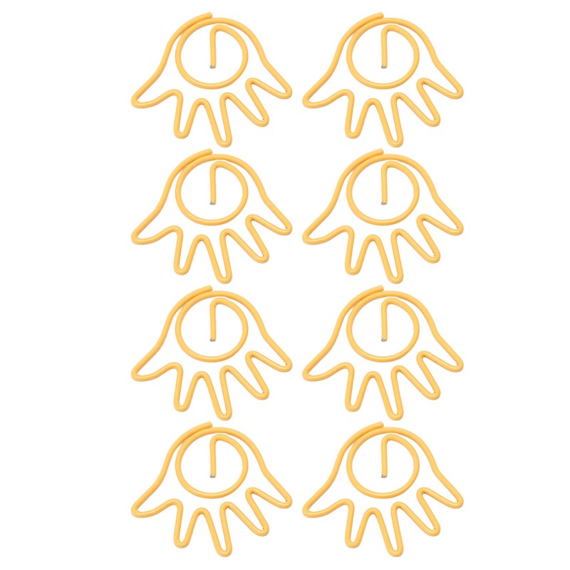 100Pcs Paper Clip Metal Hand Shaped Design Rustproof Paperclip Decoration