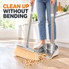willstar Stainless Steel Broom and Dustpan Set, Long Handle Upright