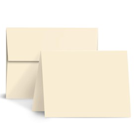 A7 Blank Cream Foldover Cards with Envelopes – Great for Greeting Cards and Invitations | 5 x 7 Inches (When Folded) | Premium Quality 67lb (148gsm) Vellum Bristol | 50 per Pack