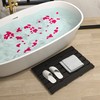 Bath Mat for Bathroom Luxury Shower - Non-Slip Bamboo Wooden