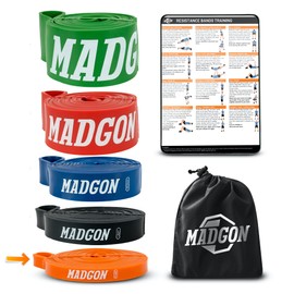 Martial resistance bands for optimal training. Tear-resistant and durable training bands in 5 strengths with pouch. Resistance bands for all muscle groups + training guide (English language not guaranteed). Fitness band loop., 208 cm
