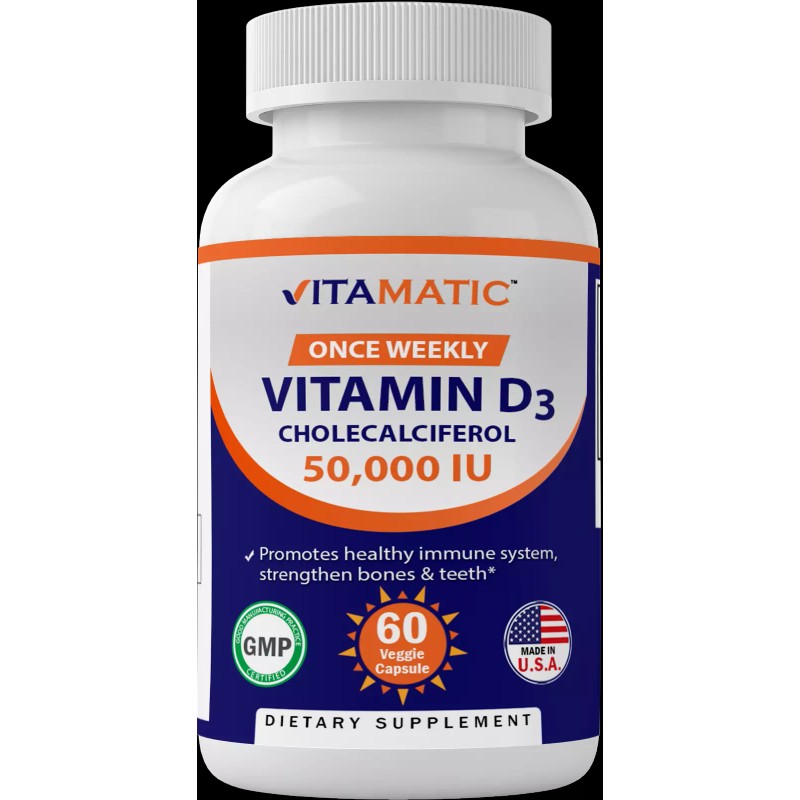 Vitamatic Vitamin D3 Weekly Dose 50,000 IU (Cholecalcifer