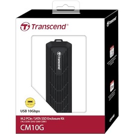 Transcend CM10G USB 10Gbps M.2 PCIe/SATA SSD Enclosure Kit (M.2 2230/2242/2260/2280), Black