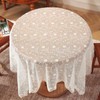 Huierxun White Lace Tablecloth 55 x 55 Inch Vintage Beige